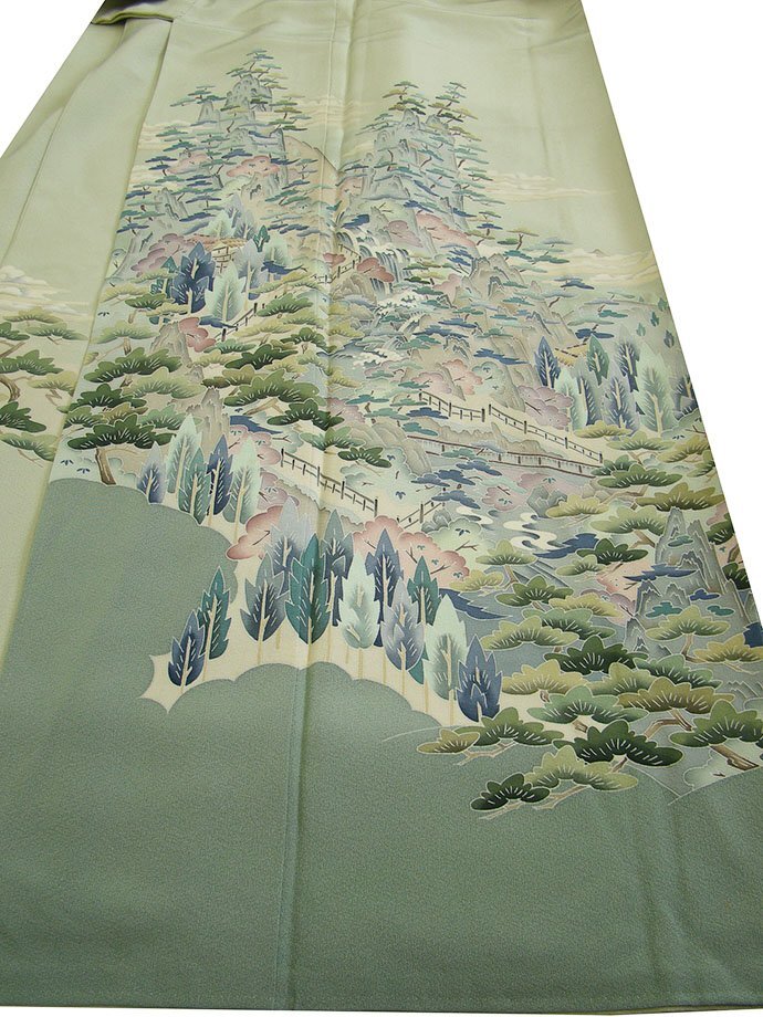 時代屋 美品 本加賀友禅 寺西一紘作 裄69cm上品 色留 訪問着 正絹 未使用 160cm~165cm Hs660_画像6
