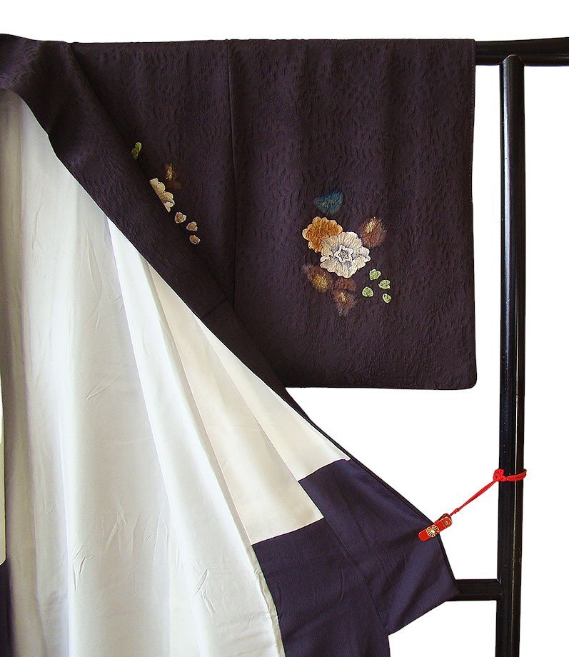 時代屋 裄63.6cm 極上縮緬地 辻が花 附下げ 訪問着 西陣織 袋帯 帯揚げ 帯〆 5点 セット 正絹 仕立上り 袷 148cm~154cm HH2116_画像7