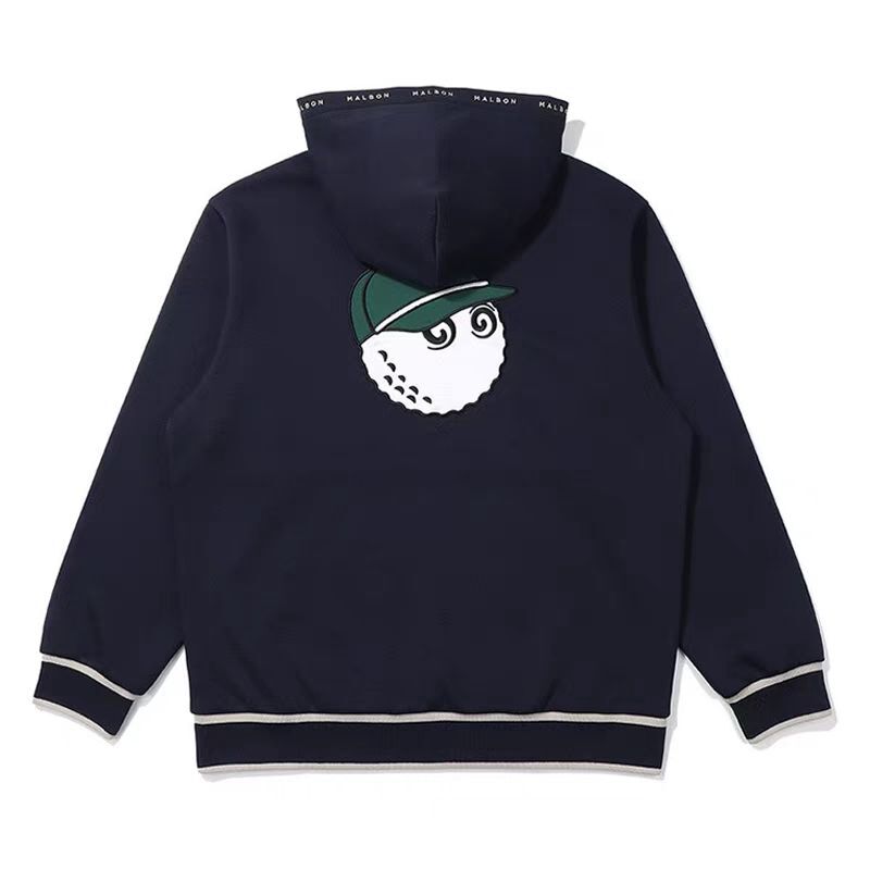 マルボンゴルフ　malbon　ゴルフ パーカー メンズ スウェットシャツ 長袖 スポーツ 紺色 M-3XLサイズ選択 秋☆8-AK0114_画像2