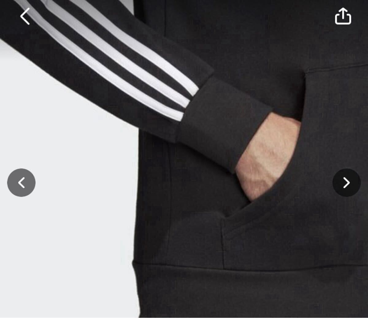 adidas アディダス 3 STRIPES FULL ZIP PARKA メンズ ブラック／ホワイト　DQ3102 J/L