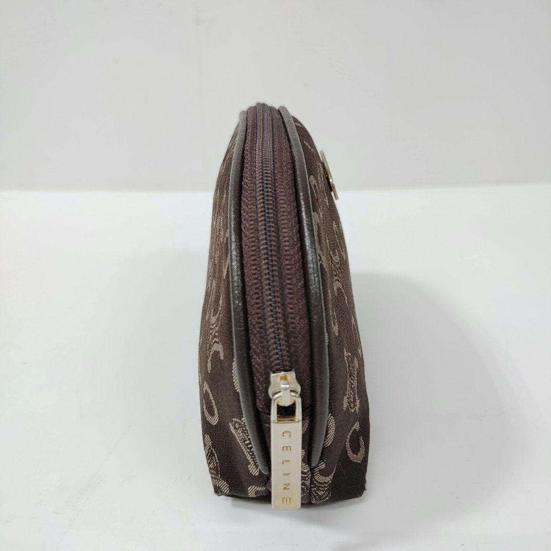 CELINE セリーヌ ミニ 化粧ポーチ トリオンフ 小物入れ ブラウン 茶_画像3