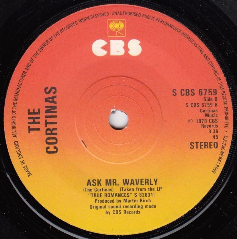 英 パンク コーティナス 7“ Heartache ピクチャー・スリーブ 1978年_画像4