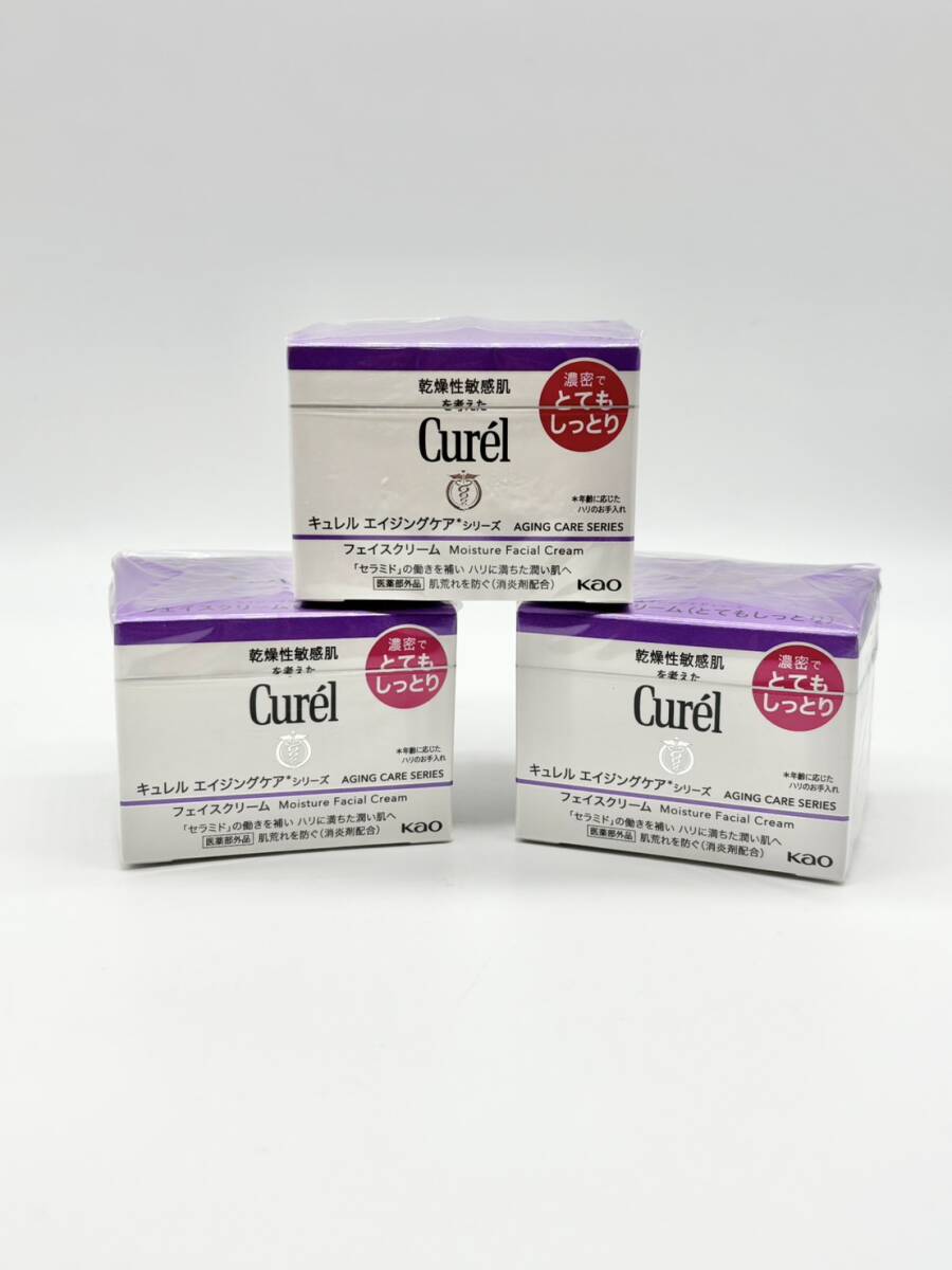 新品未使用/キュレル Curel エイジングケア フェイスジェルクリーム AGINGCARE moisture facial Gel cream 乾燥性敏感肌 40ｇ×3個セット③_画像1