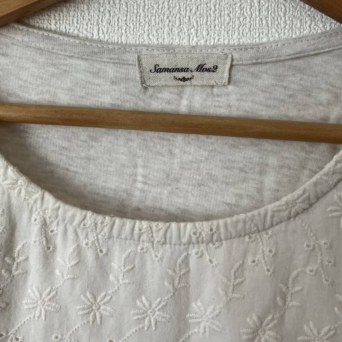 Samansa Mos2sa man sa Moss Moss длинный рукав tops cut and sewn хлопок 100