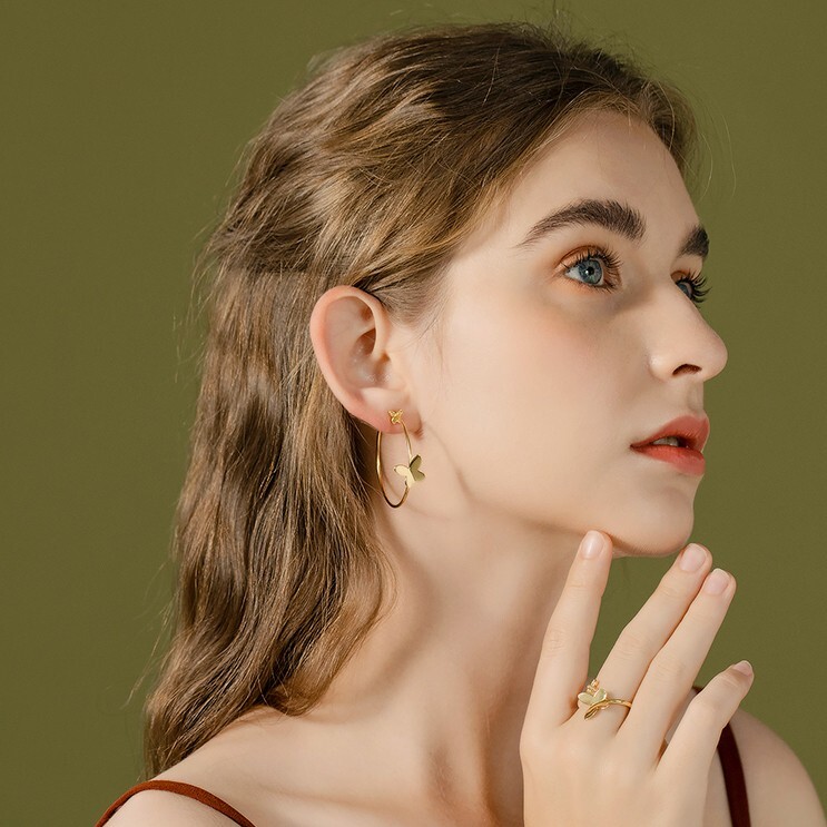 ケイトスペード 蝶々 バタフライ フープピアス_画像10