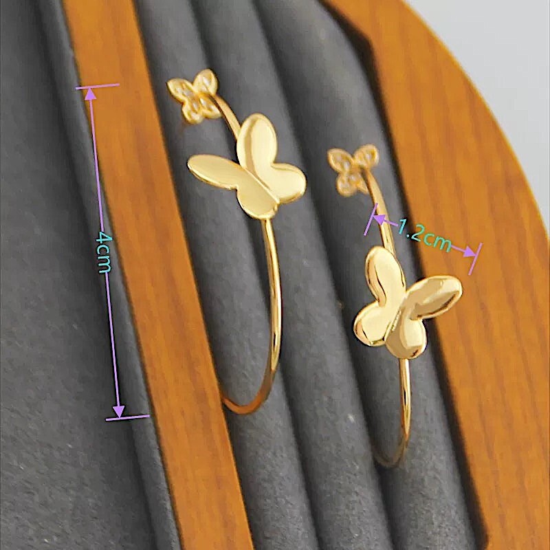 ケイトスペード 蝶々 バタフライ フープピアス_画像6