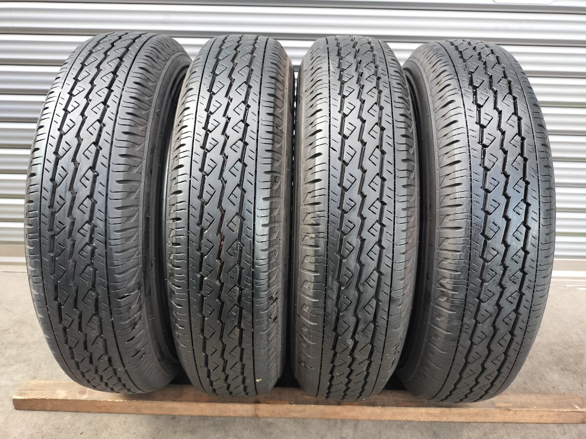 スチールホイール 14インチ 14×5J 4H PCD100 +42 2022年製 BS V600 155/80R14 88/86N LT★鉄 プロボックス サクシード 商業車等_画像5