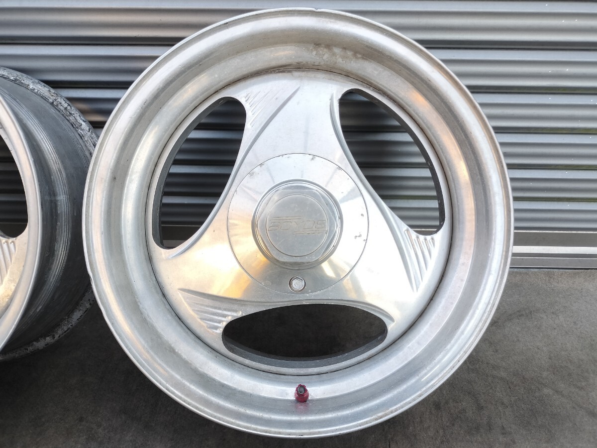 BOYDS 16インチ 16×7J/8J 5H PCD120.65?/127 +8/+5 ハブ径78mm★ボイド 中古アルミホイール４本セット センターキャップ付 深リム_画像3