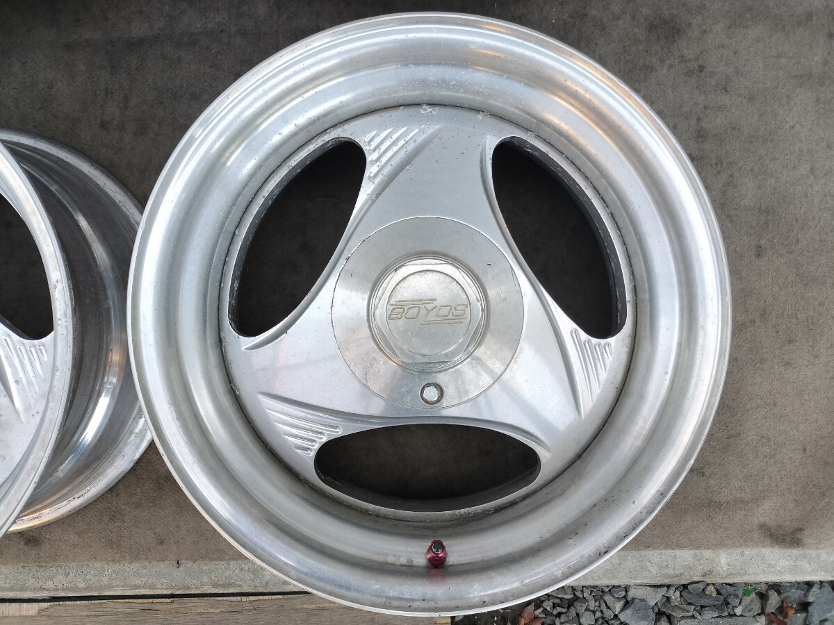 BOYDS 16インチ 16×7J/8J 5H PCD120.65?/127 +8/+5 ハブ径78mm★ボイド 中古アルミホイール４本セット センターキャップ付 深リム_画像5