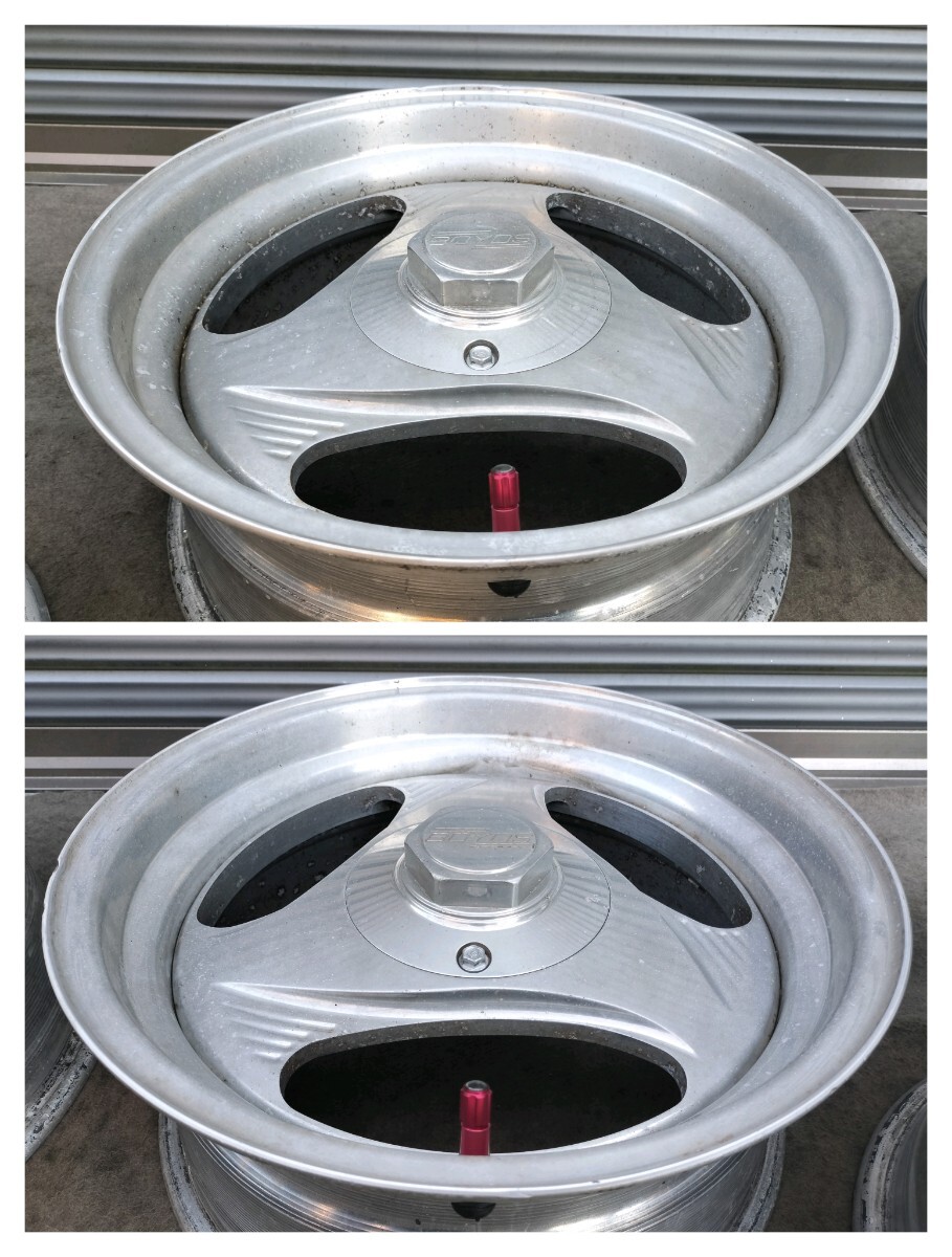 BOYDS 16インチ 16×7J/8J 5H PCD120.65?/127 +8/+5 ハブ径78mm★ボイド 中古アルミホイール４本セット センターキャップ付 深リム_画像7