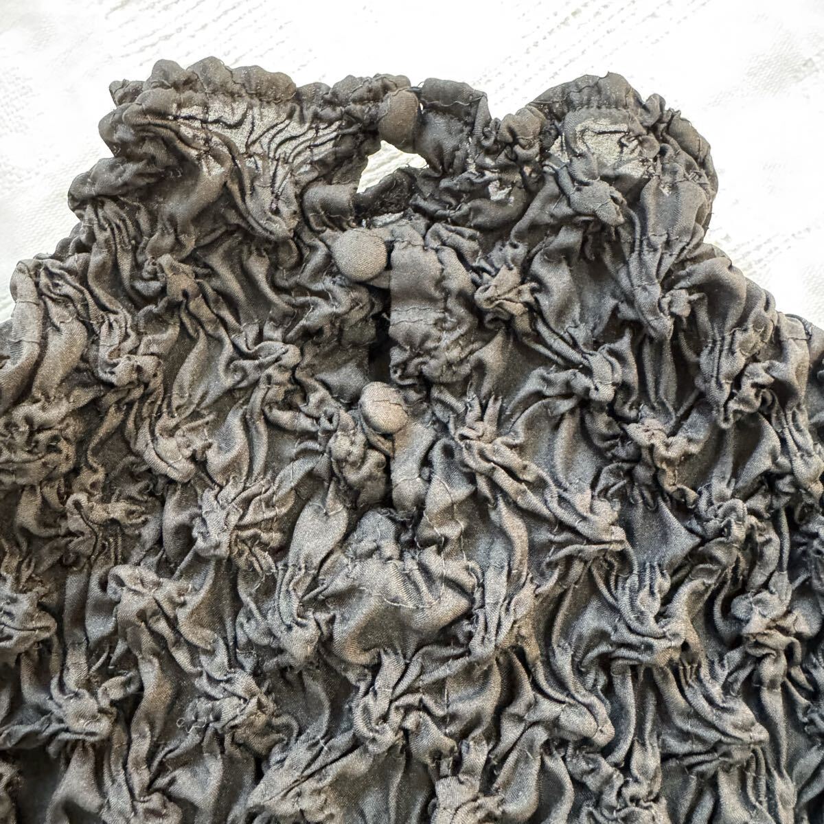 sensounico センソユニコ tb ◆タートルネック プリーツ シワ加工 縮緬 カットソー ブラウス 黒 サイズ38 y26103103_画像4