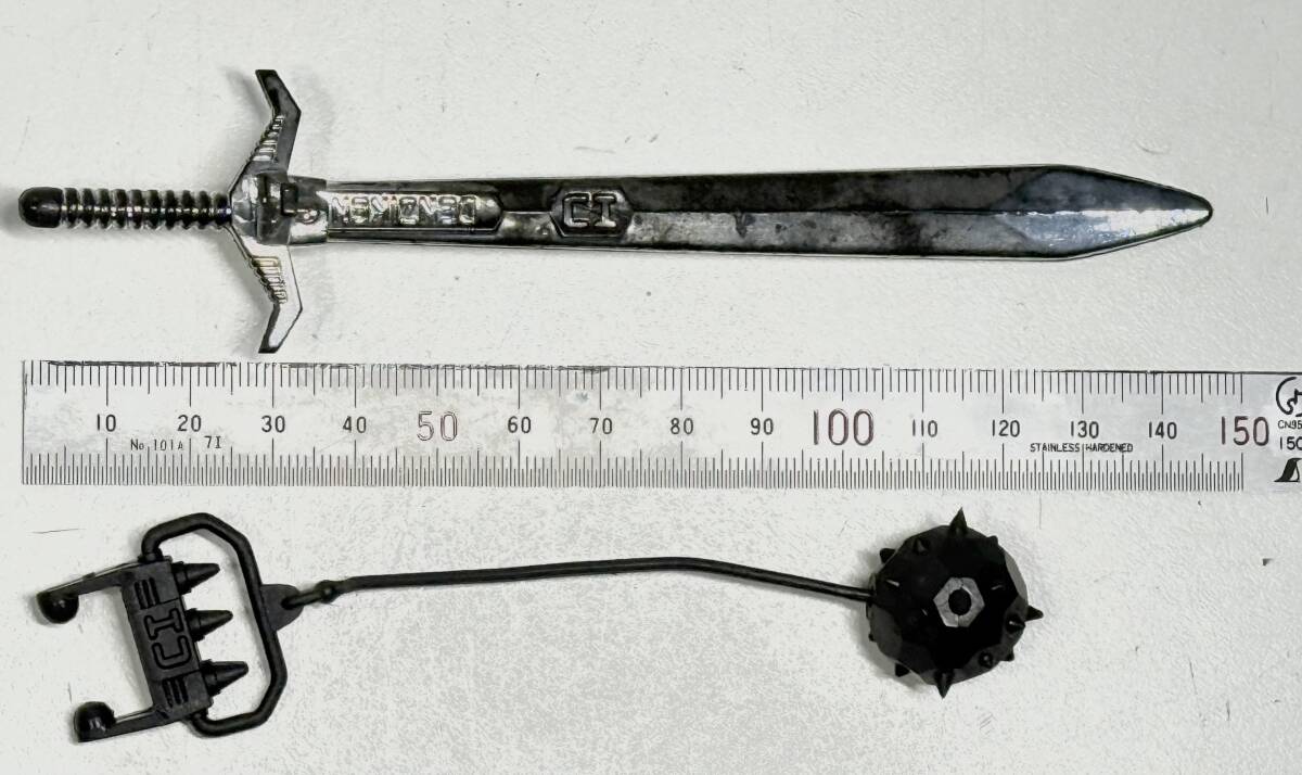 当時物オモチャ 電子戦隊デンジマン ダイデンジン 部品のみ(腕、デンジ剣、デンジボール？)のみ メーカー不明、完全ジャンク・部品取り前提_画像7