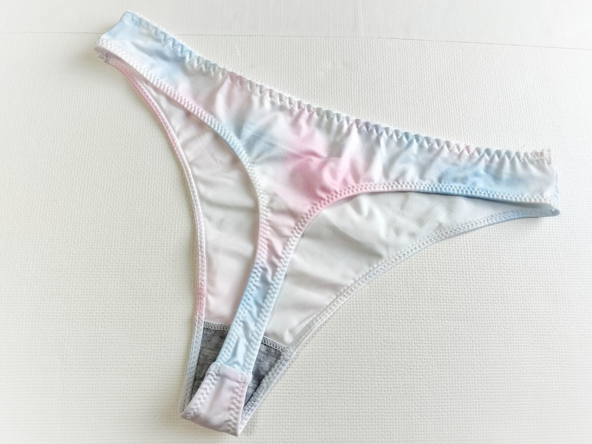 * новый товар * 3L T-back шорты белый × розовый мрамор градация большой размер sexy Ran Jerry