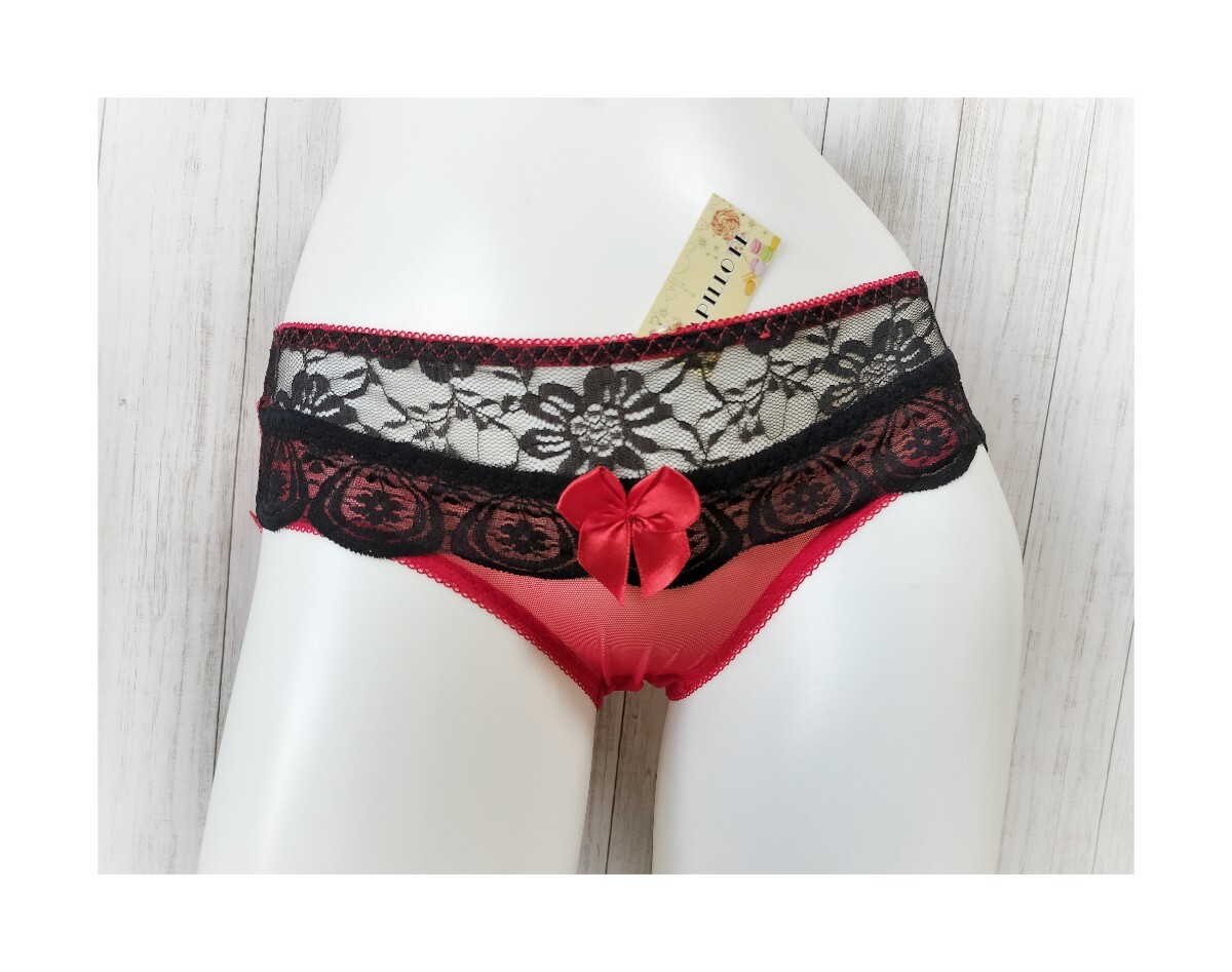 * новый товар * S шорты красный × черный красный прозрачный сетка кружевная лента sexy Ran Jerry * новый товар * S шорты красный × черный красный прозрачный сетка кружевная лента sexy Ran Jerry