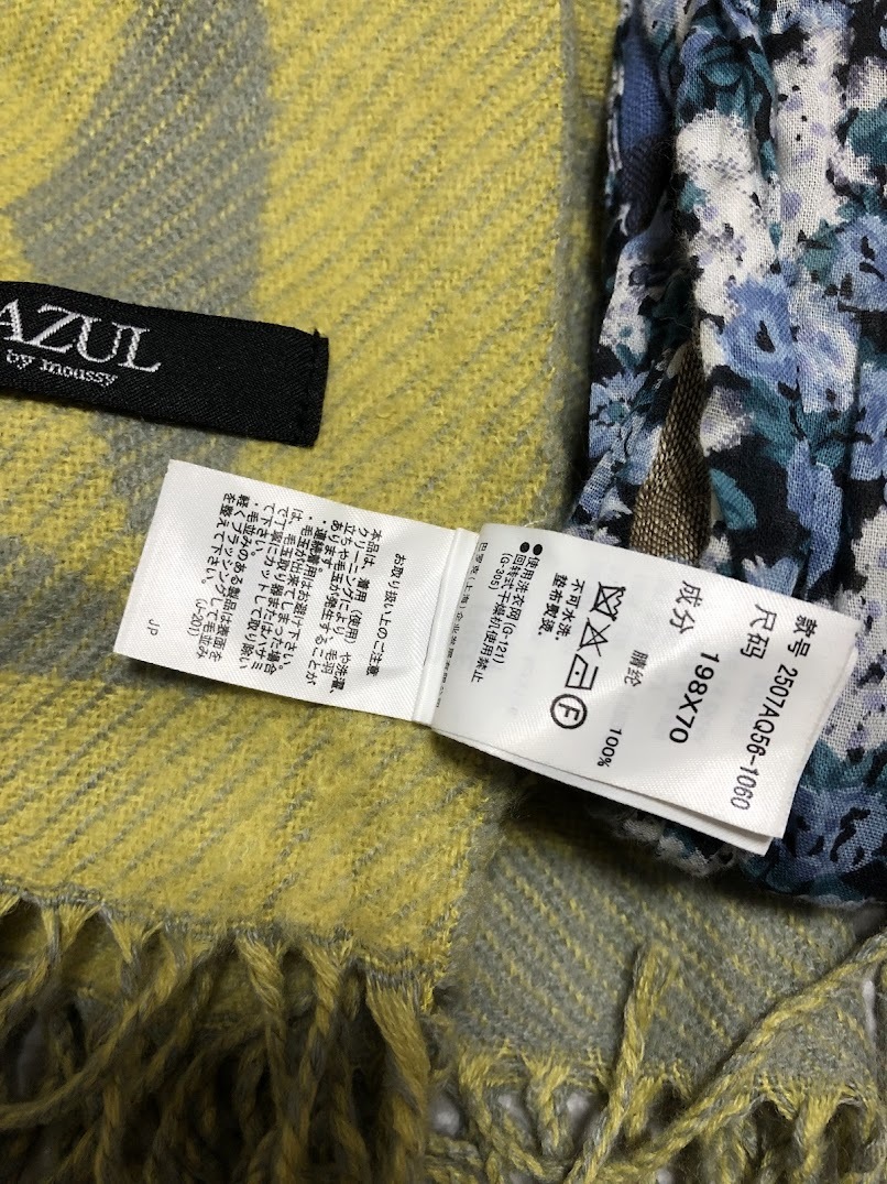 マフラー ストール 2点セット ★ Glen Prince グレンプリンス / AZUL by moussy アズールバイマウジー_画像4