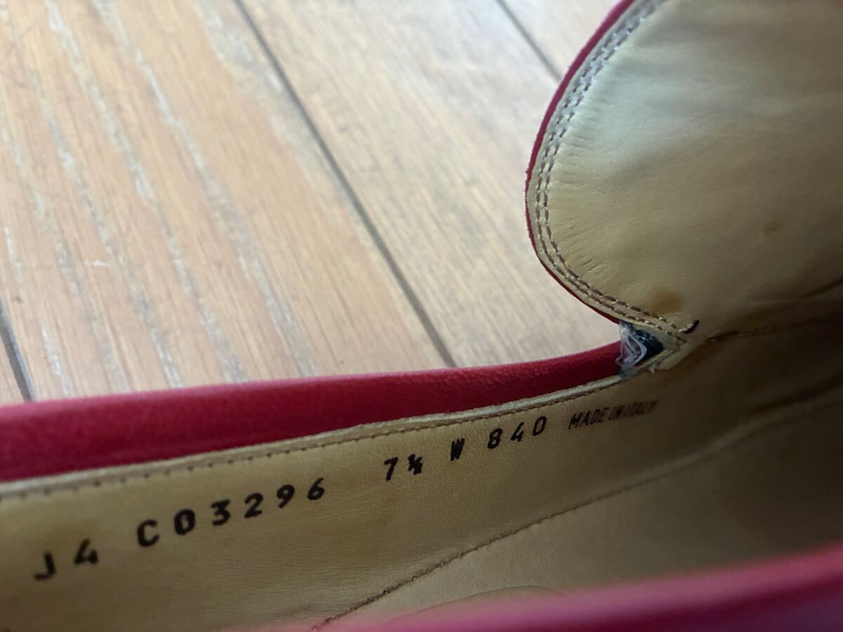 COLE HAAN コールハーン ローファー メンズ 7 1/2 26-26.5cm程度 made in Italy 赤系レザー 革靴_画像3
