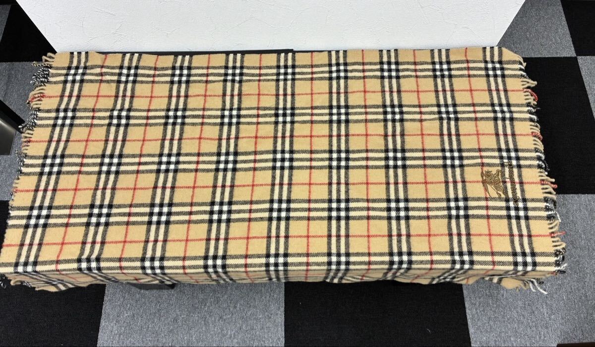 Burberrys バーバリー ウール ブランケット ひざ掛け ストール 65×120㎝ 1A_画像2