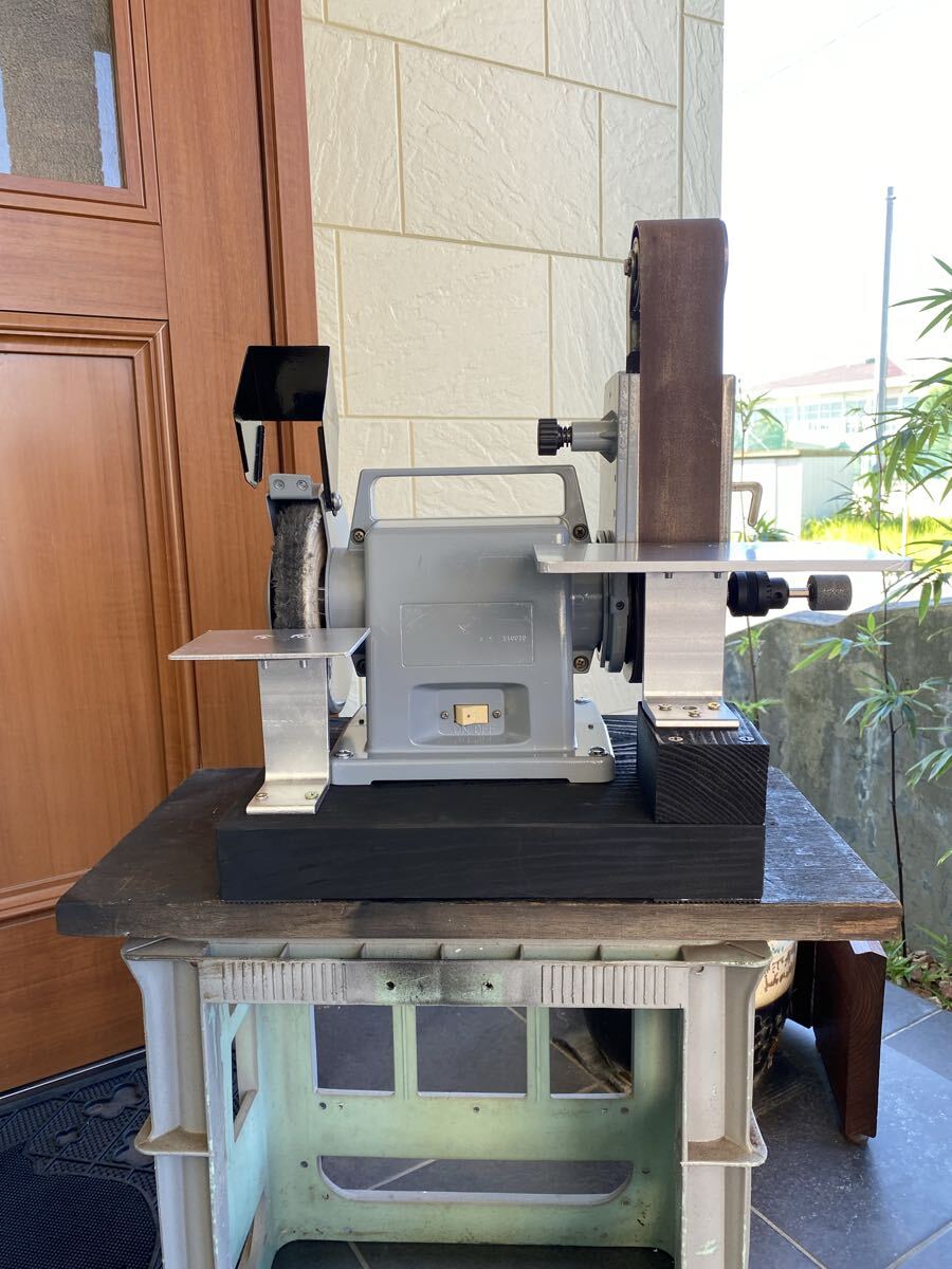 * ленточно-шлифовальный станок, ленточно-шлифовальный станок Hitachi BGM-50 custom готовый продукт нож изготовление .