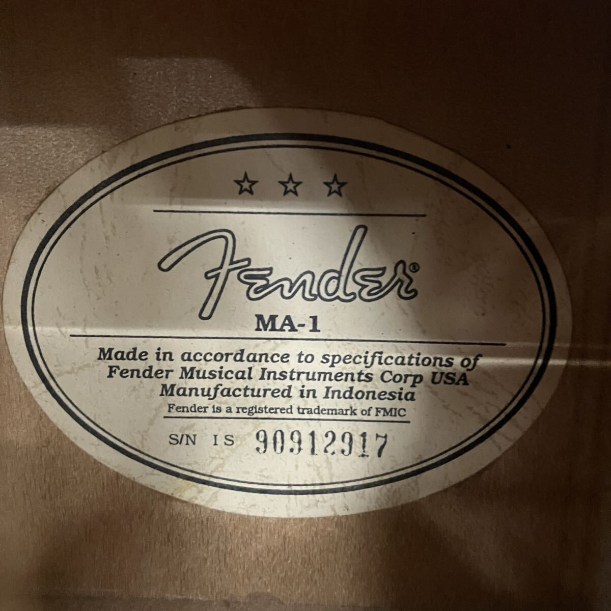 M【売り切り】Fender フェンダー アコースティックギター MA-1 6弦 弦楽器 アコギ 18フレット ショートスケール_画像4