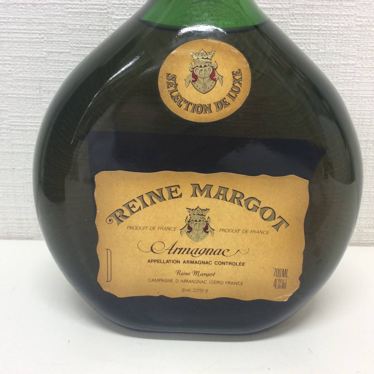 ■4229 未開栓 REINE MARGOT レーヌマルゴー RESEERVE リザーブ ARMAGNAC アルマニャック ブランデー 古酒 700ml 40％ 長期保管品_画像3