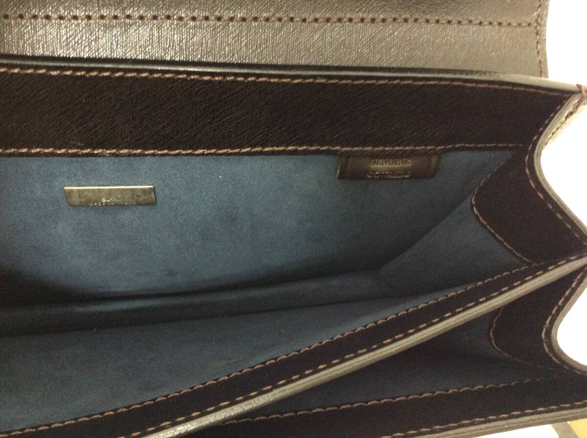 ■4471 dunhill ダンヒル クラッチバッグ セカンドバック クラッチバッグ レザー ブラック シルバー金具 メンズ 中古 保管品_画像10