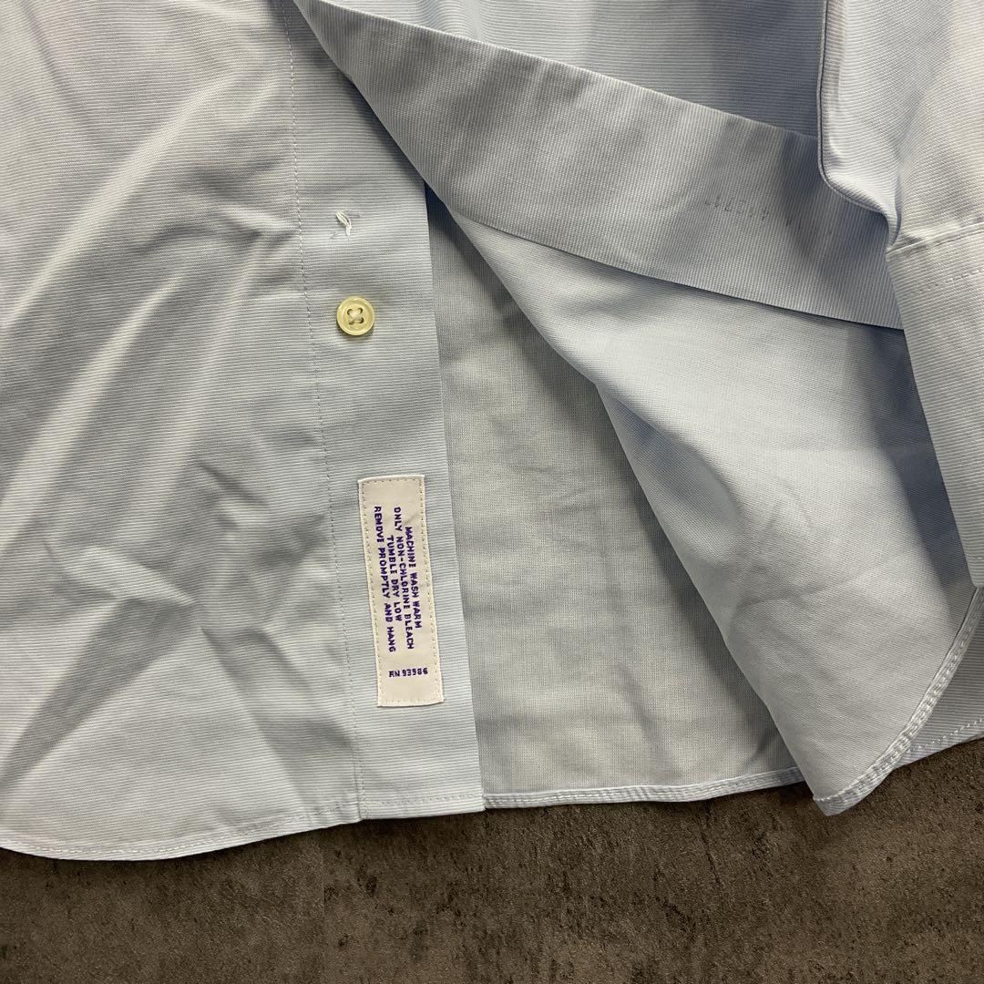 ブルックスブラザーズ ワイシャツ 水色 コットン 無地 XL相当【6155】_画像3