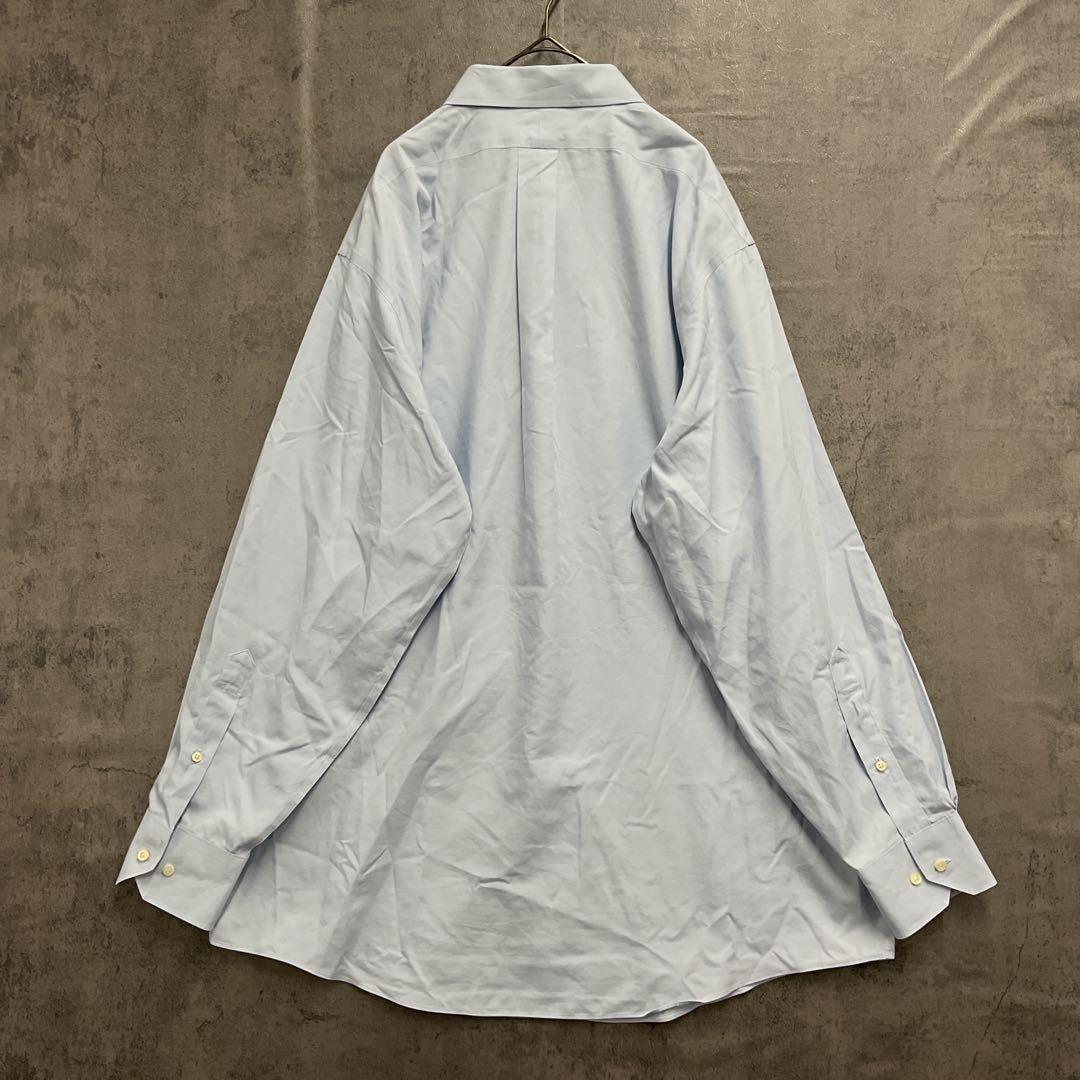 ブルックスブラザーズ ワイシャツ 水色 コットン 無地 XL相当【6155】_画像5