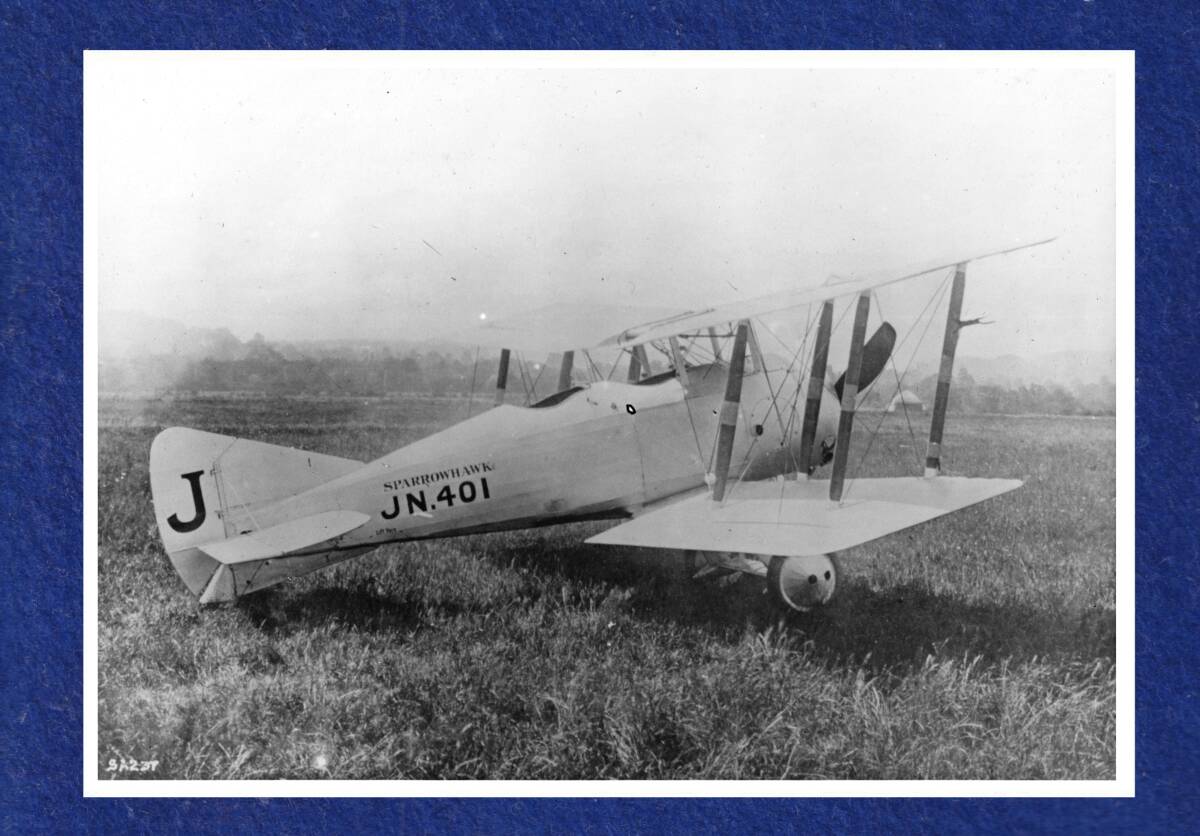 飛行機(jī)寫(xiě)真(復(fù)制) 1枚　スパローホーク艦上戦闘機(jī)　その3　JN.401 復(fù)座型　戦前海軍航空隊(duì)