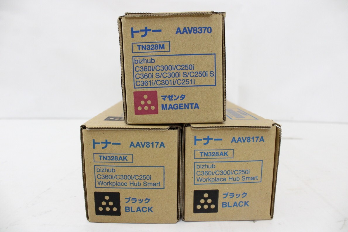 未使用 コニカミノルタ 純正 トナー TN328 2色3本（マゼンタ・ブラック） KONICA MINOLTA ITI15LQIV65W-D-S08-byebye_画像2