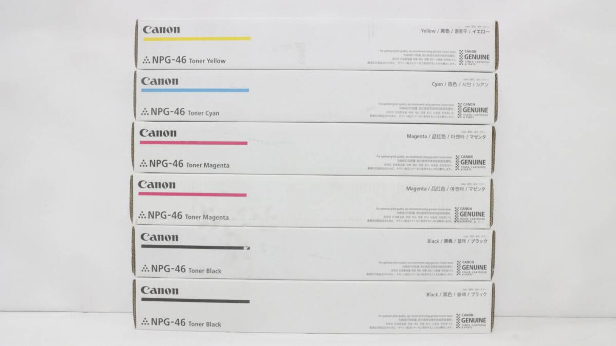 未使用 キャノン 純正 トナー NPG-46 4色6本(シアン・マゼンタ・イエロー・ブラック) CANON ITJFJNGE0XDS -D-F07-byebye_画像1