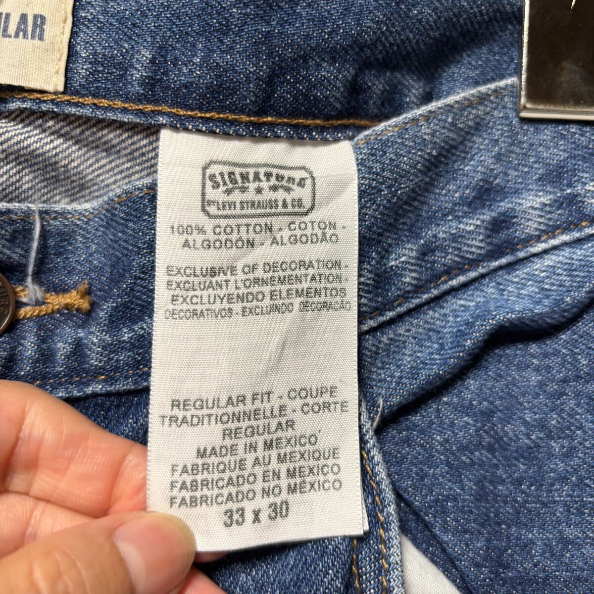 Levi's リーバイス デニムパンツ ストレートジーンズ レギュラー 33インチ インディゴブルー 青 コットン メンズ トップス （31）_画像7