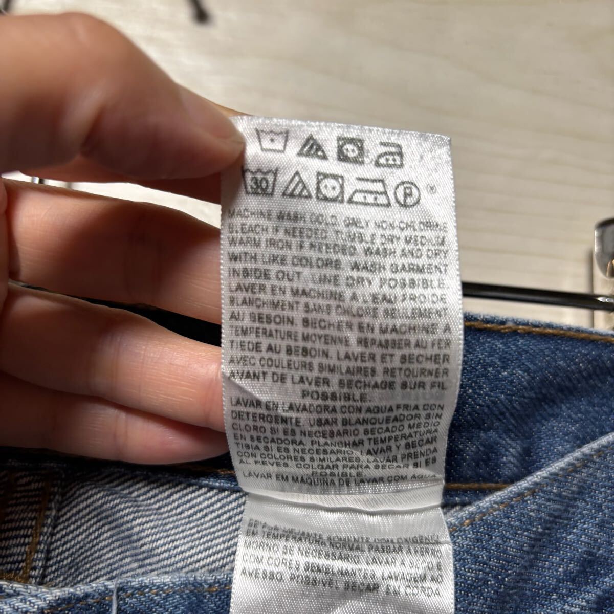 Levi's リーバイス デニムパンツ ストレートジーンズ レギュラー 33インチ インディゴブルー 青 コットン メンズ トップス （31）_画像8