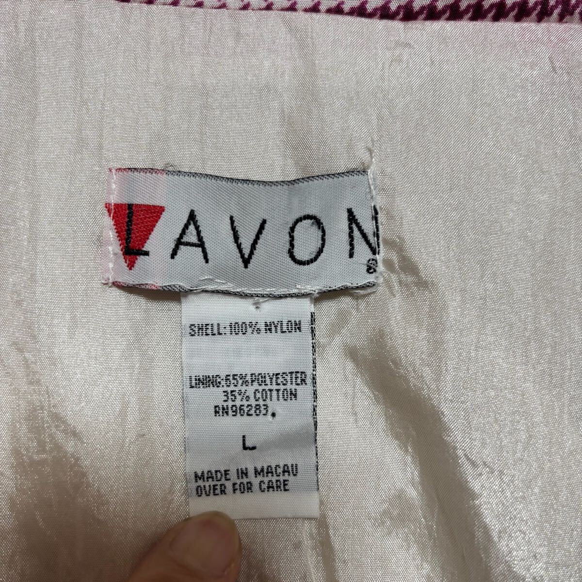 VINTAGE ヴィンテージ ナイロンジャケット ウィンドブレーカー ドローコード サイズL ピンク ポリエステル レディース トップス （35）_画像6