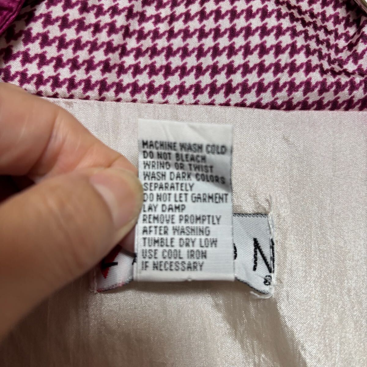 VINTAGE ヴィンテージ ナイロンジャケット ウィンドブレーカー ドローコード サイズL ピンク ポリエステル レディース トップス （35）_画像7