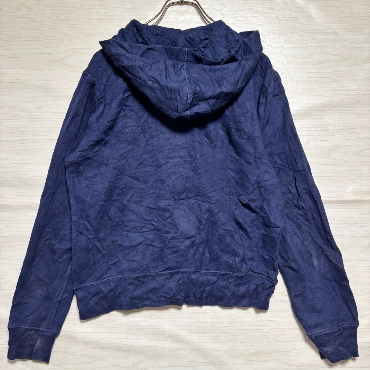POLO RALPH LAUREN ラルフローレン ジップパーカー スウェット フーディー サイズL(レディースS相当) 紺色 コットン キッズ トップス（36）_画像2