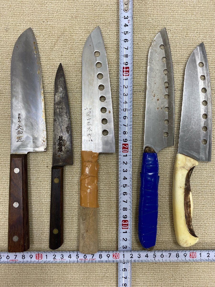 【現状品】包丁 まとめて 30本 在銘あり 木屋 濃州正宗作 堺屋一心作 三徳包丁 菜切包丁 ケーキナイフ 調理器具_画像3