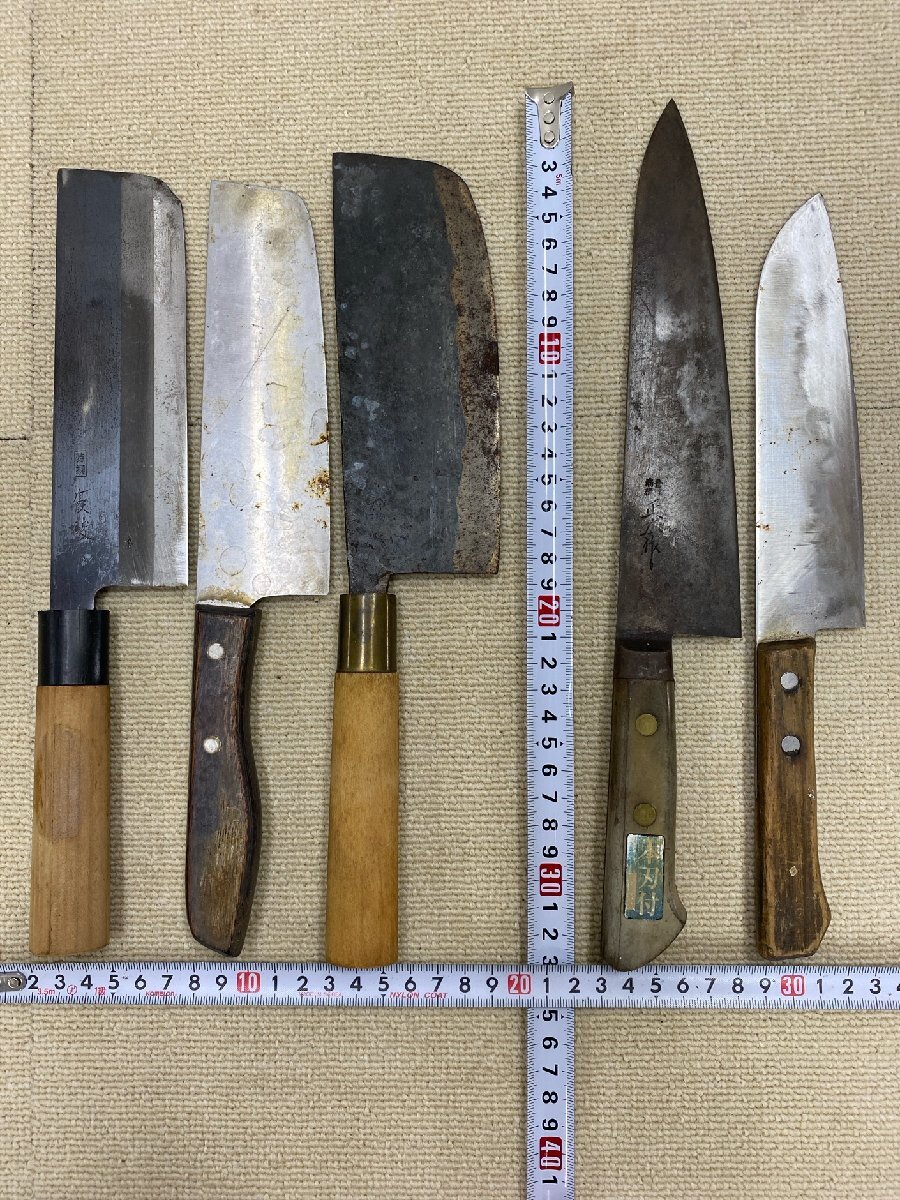 【現状品】包丁 まとめて 30本 在銘あり 木屋 濃州正宗作 堺屋一心作 三徳包丁 菜切包丁 ケーキナイフ 調理器具_画像2