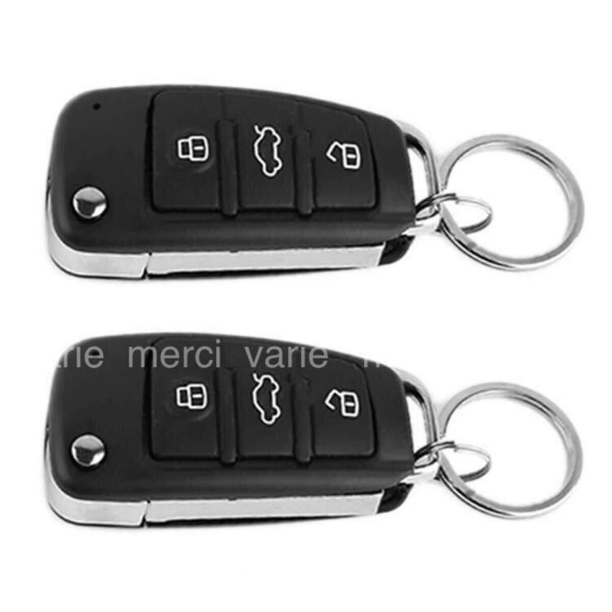 キーレスエントリーキット 12V 配線図あり 取扱説明書 新品 未使用 即日配送 即日納品 送料無料 汎用品 キー付き_画像2