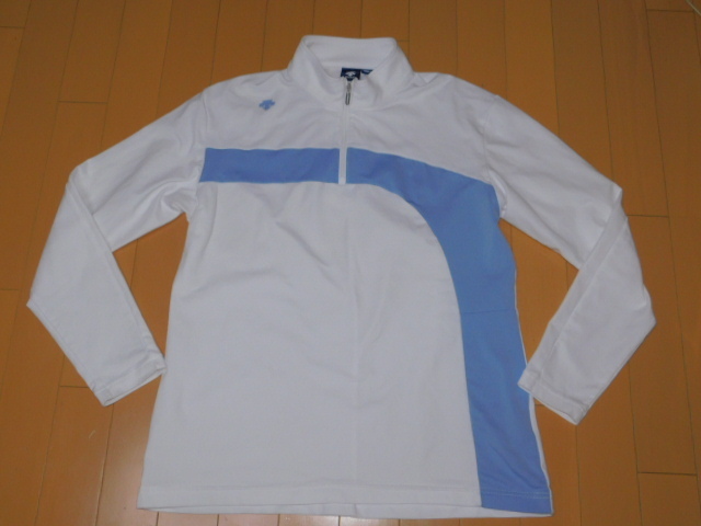 DESCENTE GOLF★デサント美品ハーフジップストレッチシャツ★M寸_画像1