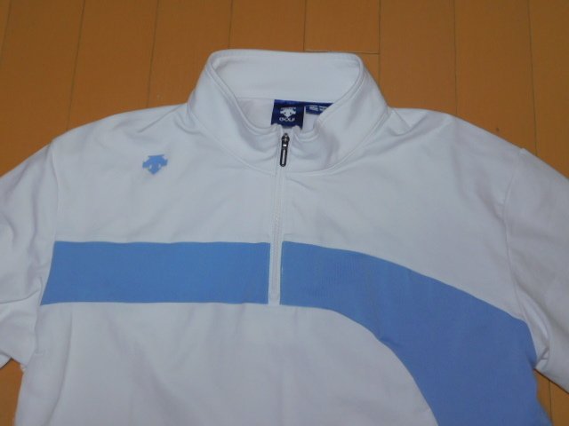 DESCENTE GOLF★デサント美品ハーフジップストレッチシャツ★M寸_画像2