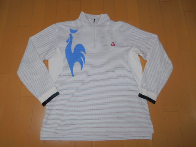 le coq sportif GOLF★ルコック古着ハーフジップシャツ★M寸/難あり_画像1