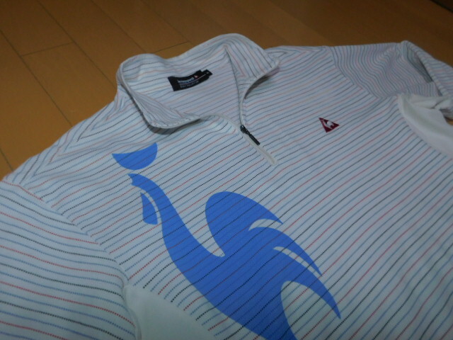 le coq sportif GOLF★ルコック古着ハーフジップシャツ★M寸/難あり_画像6