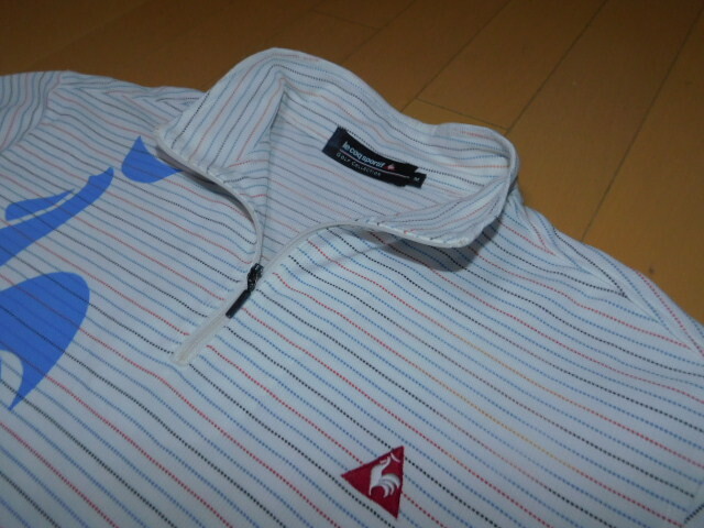 le coq sportif GOLF★ルコック古着ハーフジップシャツ★M寸/難あり_画像7