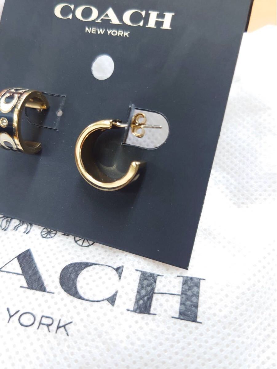 コーチ アクセサリー レディース COACH イヤリング 小物 シグネチャー エナメル ハギー ピアス CI903 GDBK ゴールド/ブラック WWW_画像4