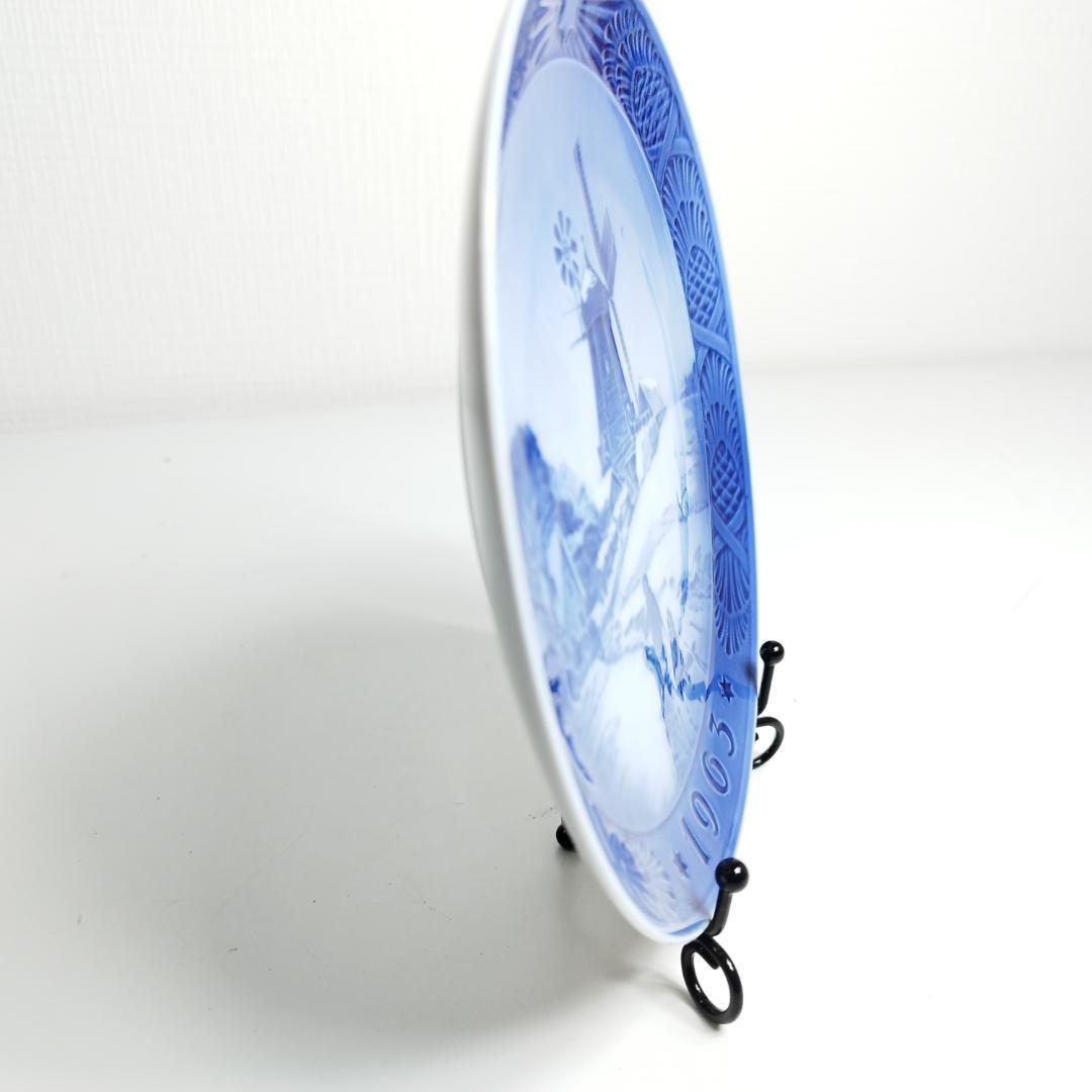 ロイヤルコペンハーゲン イヤープレート 1963年 ハウスサジャーの風車小屋 皿 Royal Copenhagen ホイスエーヤの風車小屋 昭和38年 美 yh560_画像6