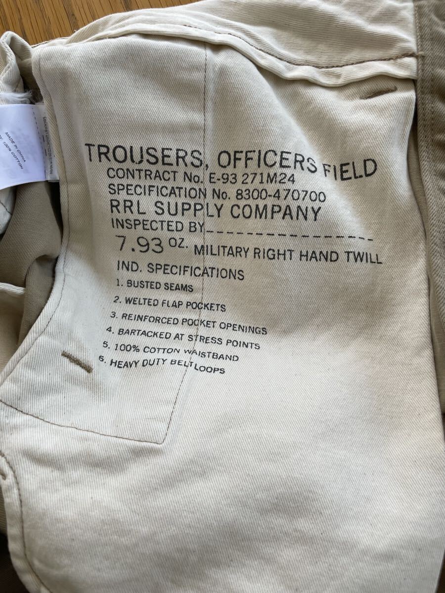 RRL Regulation Chino Trouser 30×30 レギュレーション チノパン 定番 肉厚生地 ベージュ チノ アメカジ 極美品 オリジナルレングス 格安_画像6