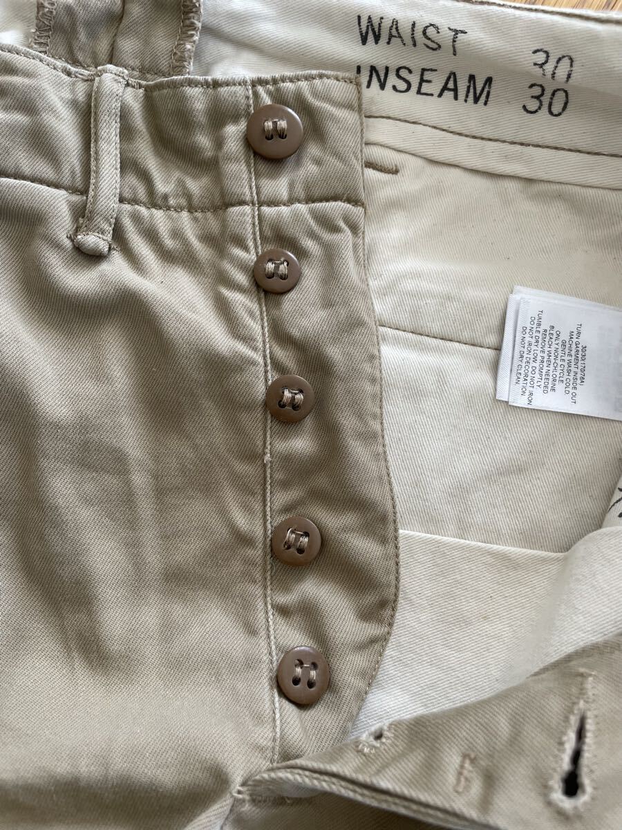 RRL Regulation Chino Trouser 30×30 レギュレーション チノパン 定番 肉厚生地 ベージュ チノ アメカジ 極美品 オリジナルレングス 格安_画像7
