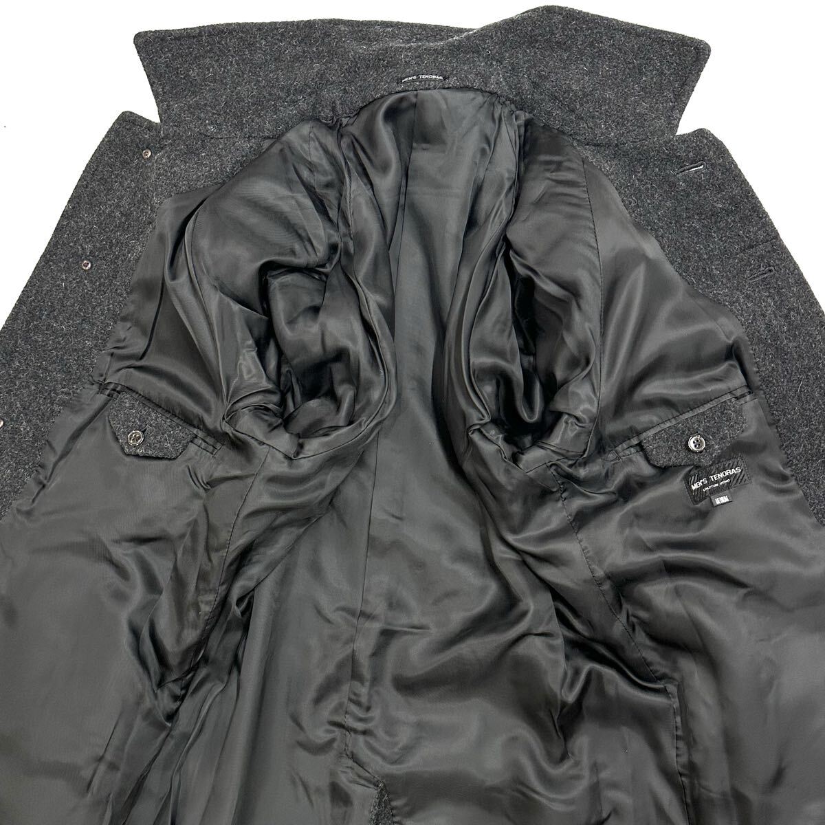 美品!!MEN'S TENORAS アルパカ ウール 超ロング コート(M 丈120㎝)グレー メンズティノラス メンズ アウター 紳士服 日本製_画像8