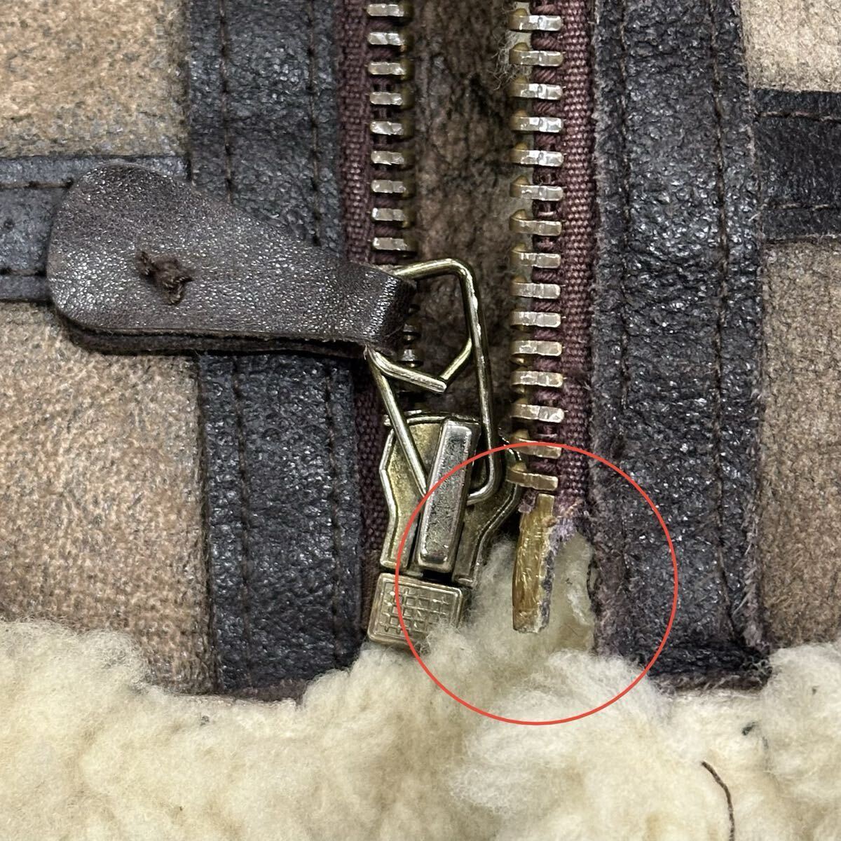 USA製 AVIREX アヴィレックス B-3 フライトジャケット(38)ブラウン 羊革 リアルムートン メンズ アウター ミリタリー _画像9