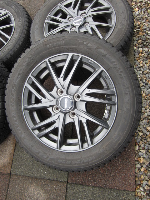 バリ山残り！14x4.5J 4穴 100 +45 165/65R14 スタッドレス 冬タイヤ ハスラー フレアクロスオーバー タフト その他軽車両 ４本セット_画像3